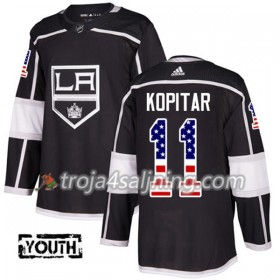Los Angeles Kings tröja Anze Kopitar 11 Adidas 2017-2018 Svart USA Flag Fashion Authentic - NHL Tröjor Herr